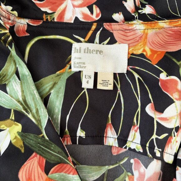 Anthropologie Hibiscus Floral Wrap Dress (Size 4) Hi There from Karen Walker - Picture 8 of 9